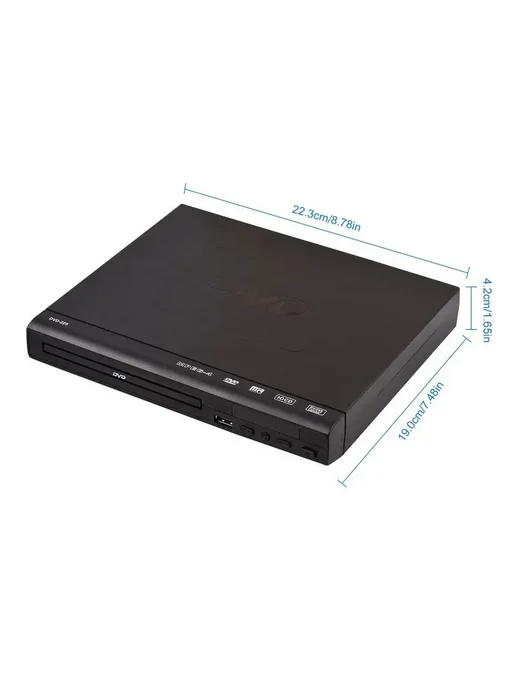 Домашний DVD CD-плеер DVD-225 с USB, черный, черный, фото 2