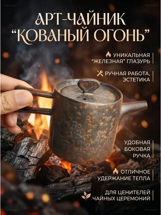 Заварочный чайник керамический WFXL в восточном стиле, черный