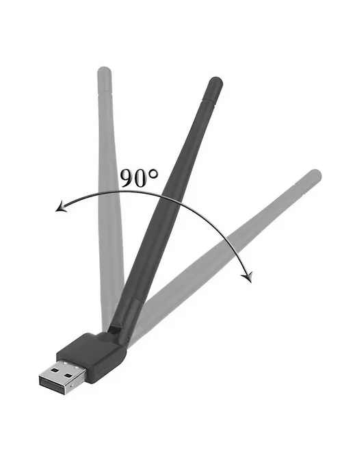 Wi-Fi адаптер USB 150 Мбит с MTK7601 RT5370, черный, фото 3