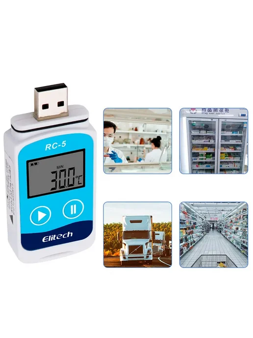 USB-регистратор данных температуры Elitech RC-5 Белый, синий, фото 4
