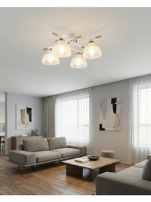 Awecon Люстра потолочная Chrome 4х27х60W, 4x27, в упаковке 1 кг, фото 6
