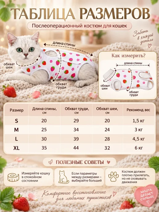 Попона послеоперационная для кошек и собак, белый, фото 2