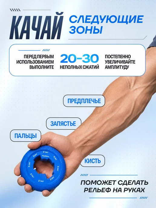 KezStore Эспандер кистевой для рук, синий, фото 4