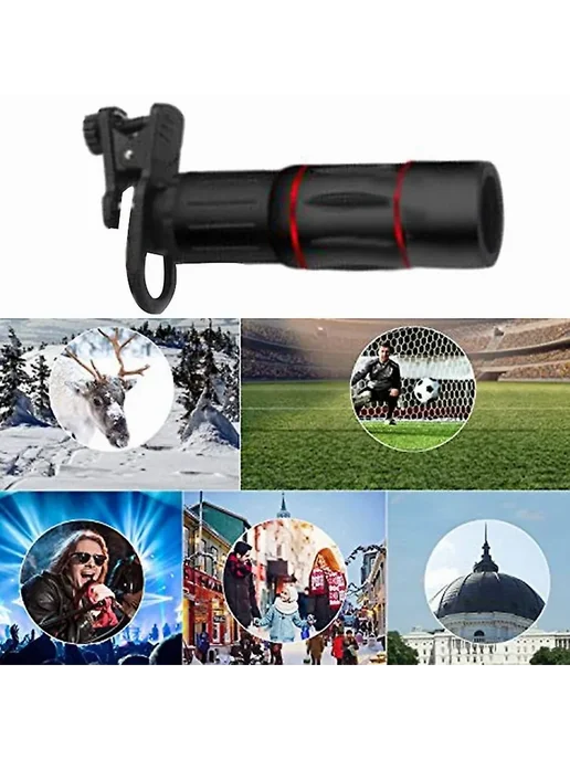 Универсальный телеобъектив для смартфона 18X HD, черный, фото 3