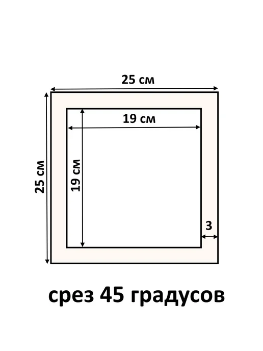 Арт Уют Паспарту для рамок 25х25 с окном 19х19 2 штуки, 25x25, фото 2