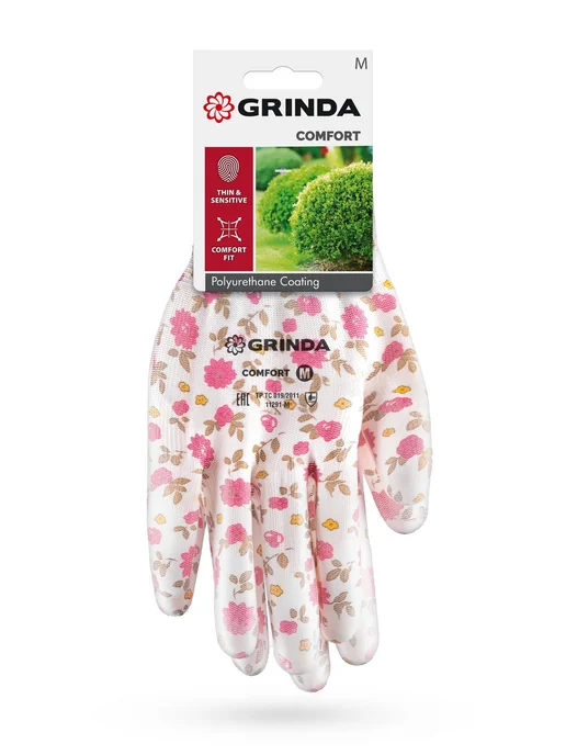 Grinda Перчатки садовые с полиуретановым покрытием 11291-M_z01, розовый, фото 2