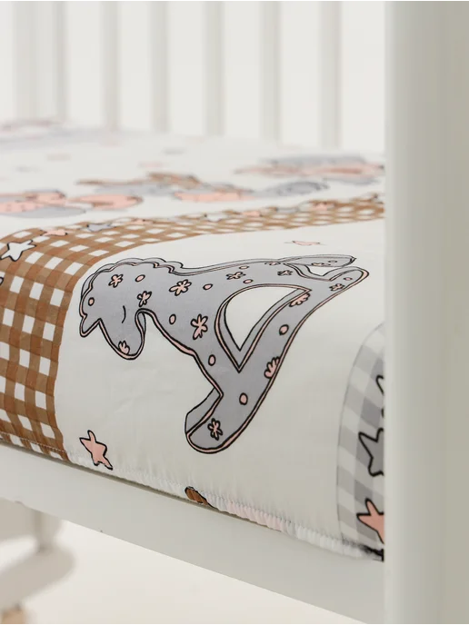AllBaby Комплект постельного белья в детскую кроватку, белый, фото 3