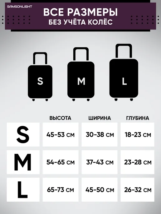 SAMSONLIGHT Чехол на чемодан М, фиолетовый, фото 7