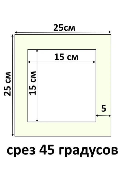 Арт Уют Паспарту для рамок 25х25 с окном 15х15 2 штуки, 25x25, фото 2