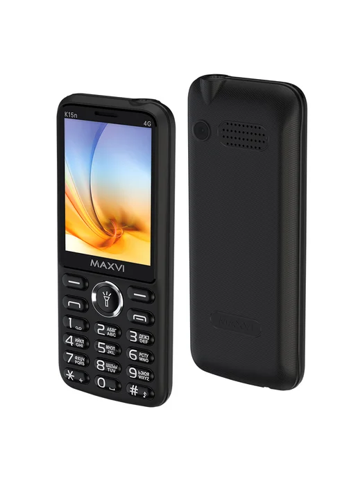 Maxvi Мобильный телефон кнопочный для пожилых и детей K15n, 4 г, черный, фото 2