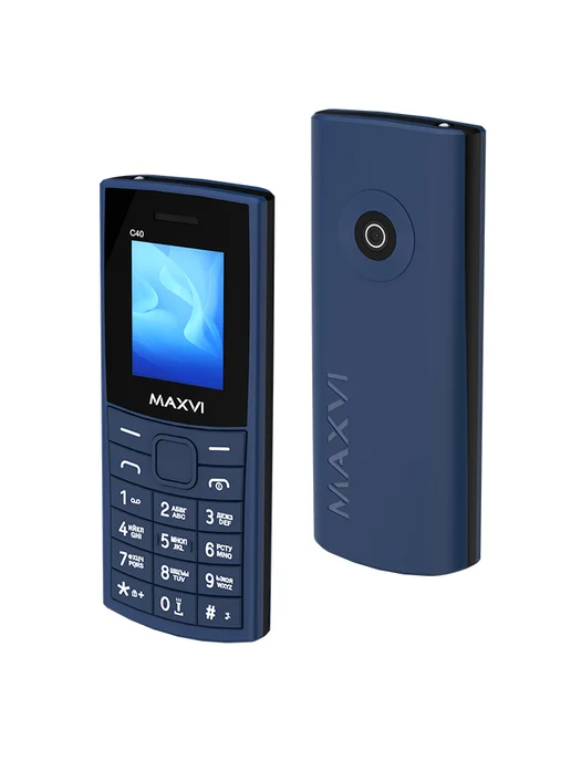 Maxvi Телефон мобильный кнопочный C40, черный, синий, фото 2