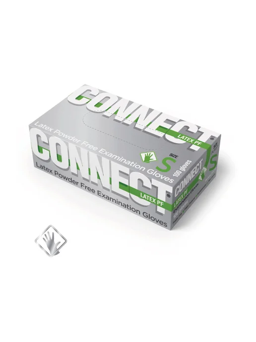 CONNECT Перчатки одноразовые латексные смотровые 100 шт размер S, 100 шт, фото 2