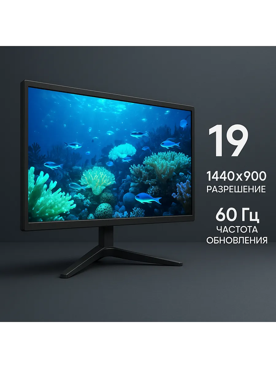 Монитор 19" 1440x900 60Гц HDMI VGA VESA 75x75