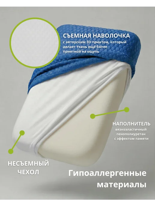 Подушка анатомическая Luxsleep Fantasy 65x35х10,5 см, 65x35x10.5 см, фото 8