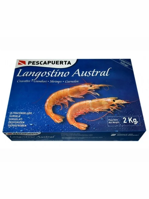 Нет бренда Креветки Лангустины с головой, р-р L2, 21-30 шт кг, 2 кг, 2130 шт, 2 кг, фото 3