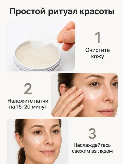Патчи от отеков, мешков под глазами с верблюжьим молоком, белый, фото 4