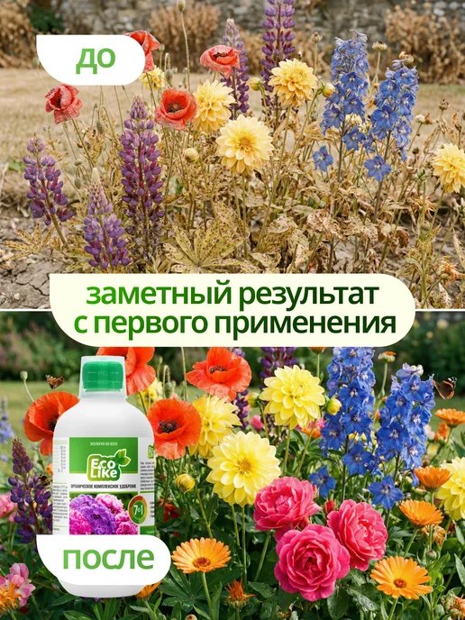 Ecolike Удобрение для комнатных растений и садовых цветов жидкое, вариант, фото 7