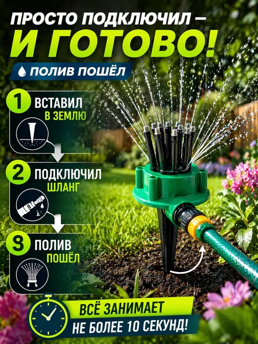Eliss shop1 Распылитель садовый 360° для полива газона и огорода, вариант, фото 2
