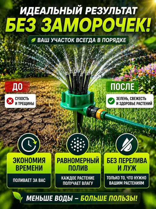 Eliss shop1 Распылитель садовый 360° для полива газона и огорода, вариант, фото 3