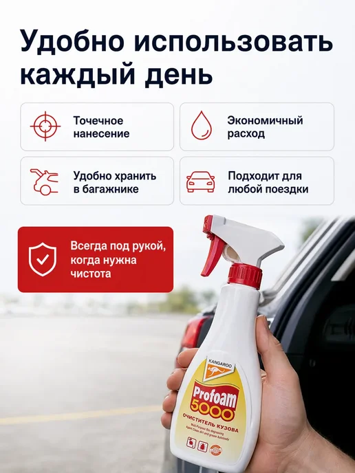 МИИРАА3189 Очиститель кузова авто от насекомых и грязи спрей, 600 мл, фото 4