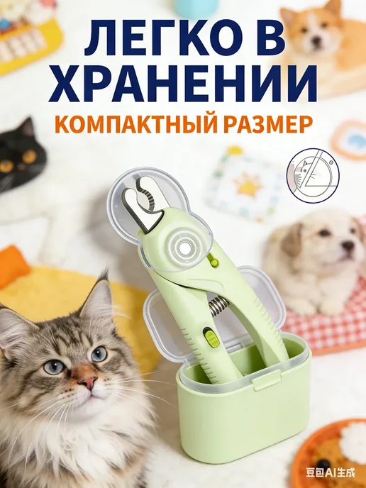 YART когтерезка с подсветкой для кошек и собак, зеленый