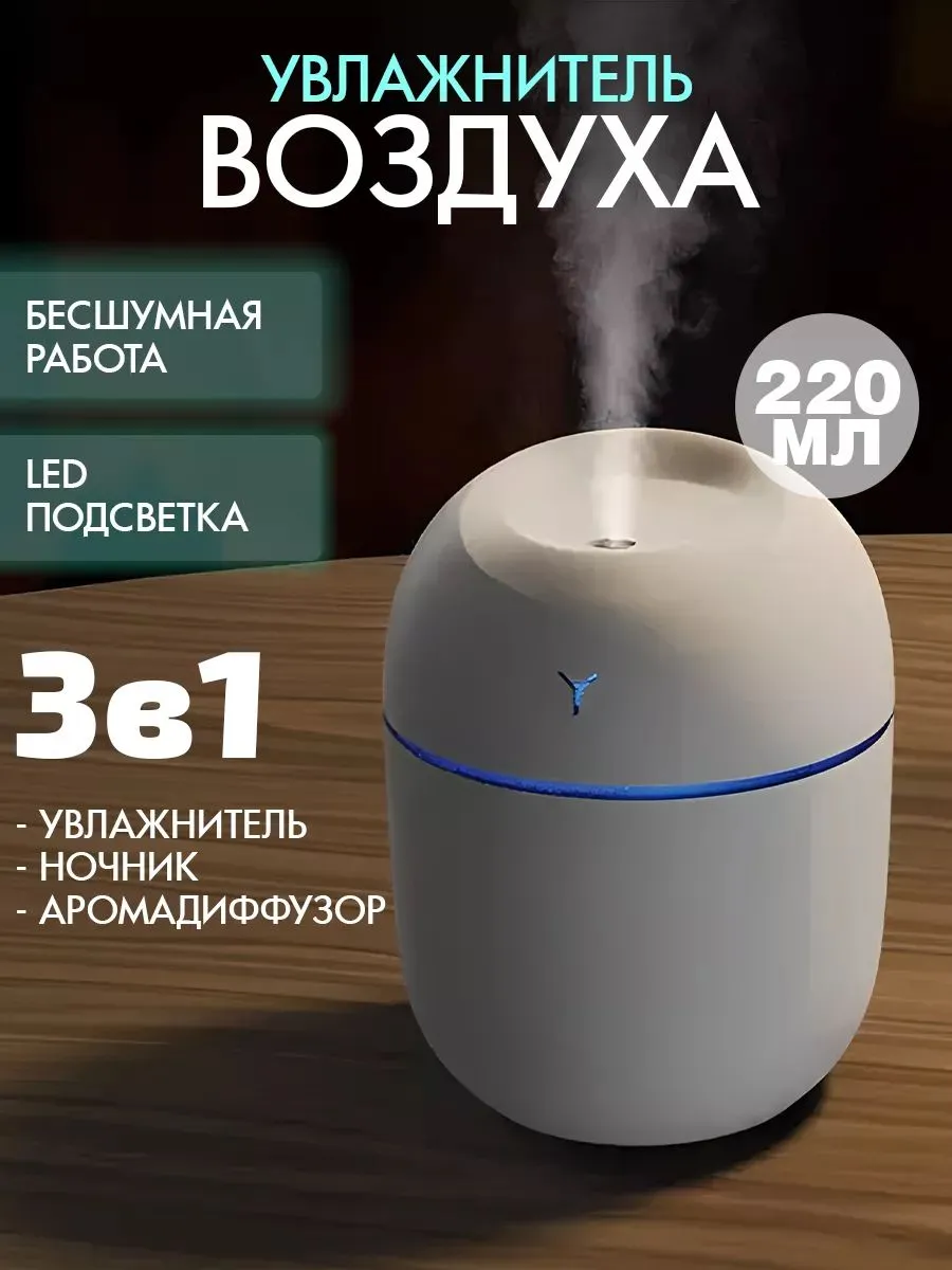 Увлажнитель Воздуха, Бесшумный Портативный Очиститель