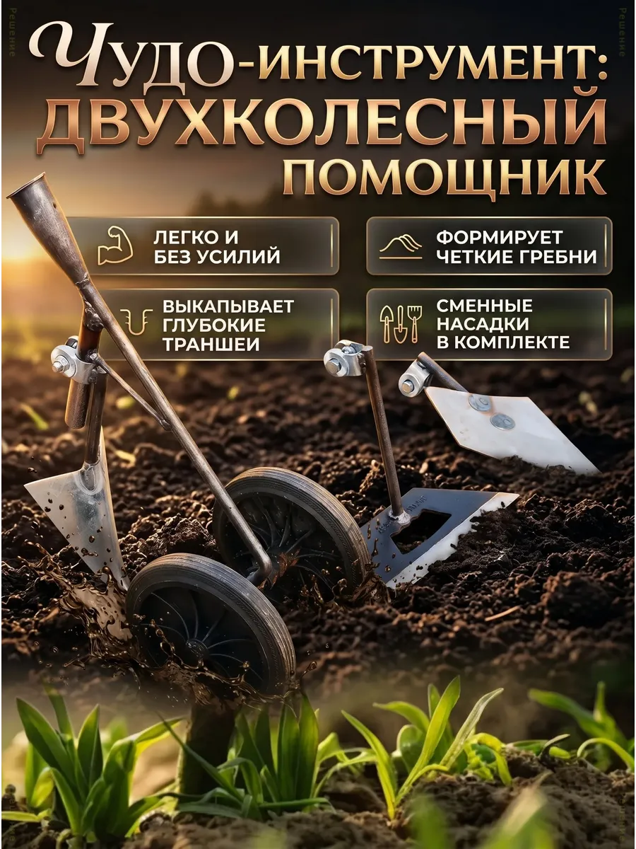 Многофункциональная тяпка с колесами для дачи
