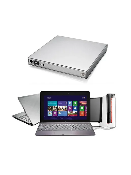 Внешний оптический привод DVD CD-RW USB 2.0 для ПК и ноутбук…, вариант, фото 3