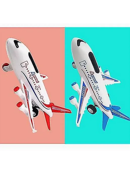 Детский музыкальный самолет Airbus со световыми эффектами, синий, фото 3