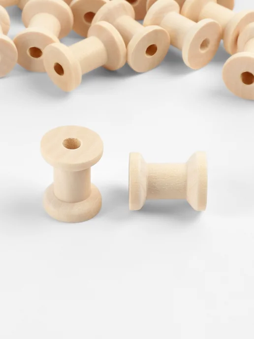 Нет бренда Деревянные катушки d 2х2.5 см для творчества, 2 шт, 2x2.5 см, 2 шт, фото 2