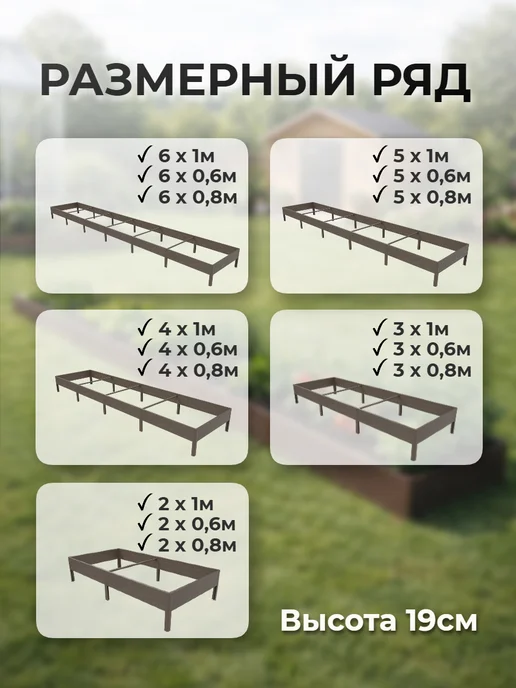 APRIKA Грядка пластик ПВХ 0,6м *5,0 м, высота 19 см, 0,6м, 5,0 м, 6 м, 5 м, фото 5