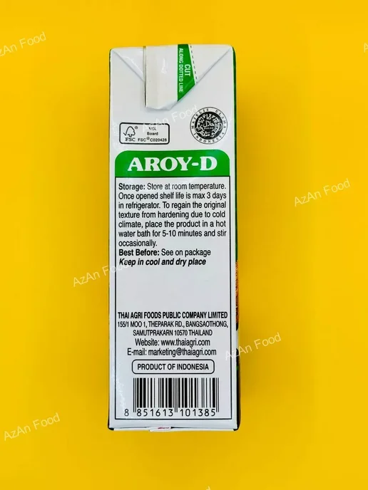 Aroy-D Кокосовое молоко растительное без сахара,17-19%, 500 мл, 3 шт, фото 4