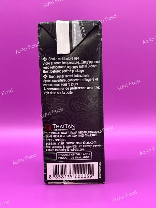 Real Thai Кокосовое молоко растительное без сахара 17-19%, 17-19, 9 шт, фото 2