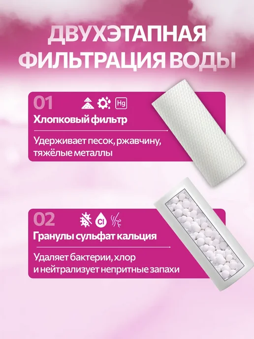 Сменный картридж на фильтр душа 2 штуки, Сменный картридж на 4, фото 2