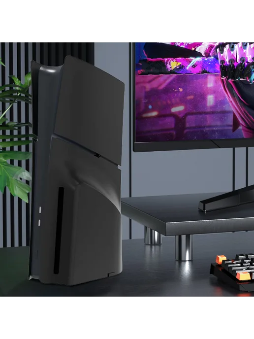 Заменяющая панель из ABS для PS5 Slim Disc Digita, черная, черный, фото 2