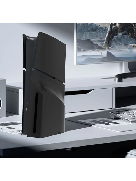 Заменяющая панель из ABS для PS5 Slim Disc Digita, черная, черный, фото 4