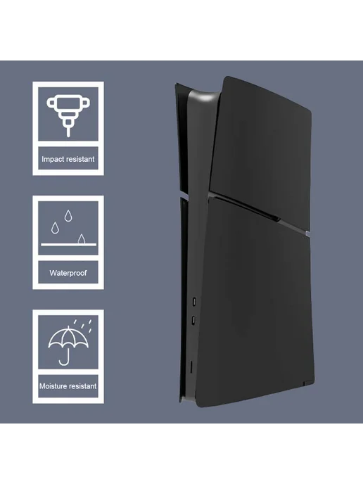 Заменяющая панель из ABS для PS5 Slim Disc Digita, черная, черный, фото 5