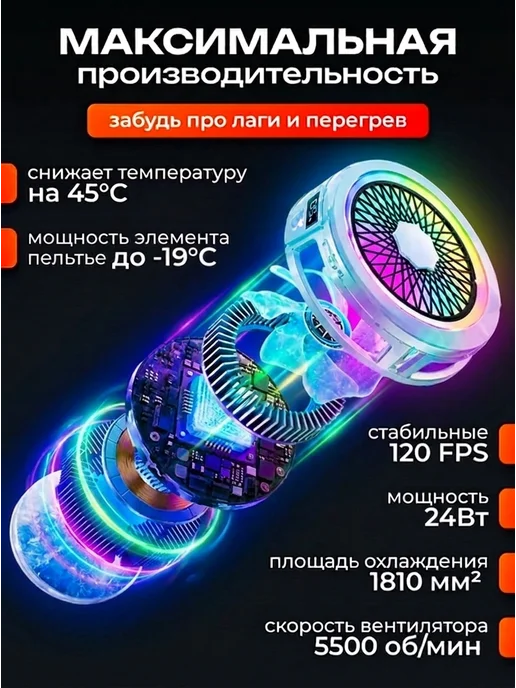 Магнитный кулер для телефона, белый, фото 4