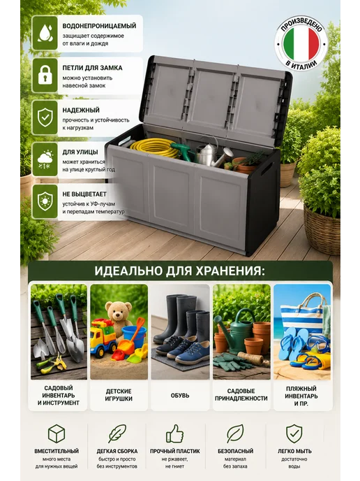 Artplast Сундук уличный пластиковый для хранения на улице 330 л, 330 л, фото 3