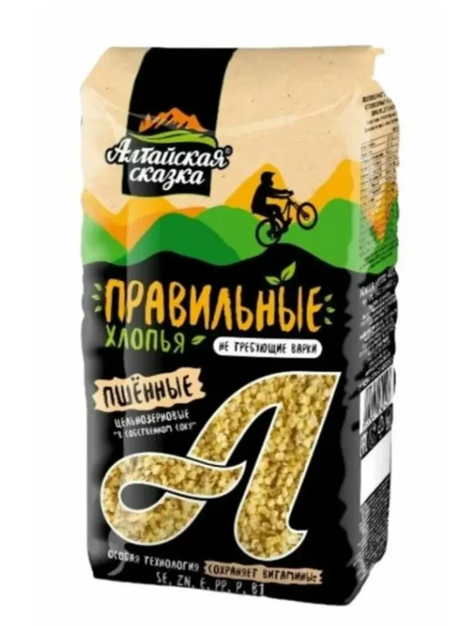 алтайская сказка Хлопья пшенно-гречневые Правильные 400 г 6 уп, 400 г