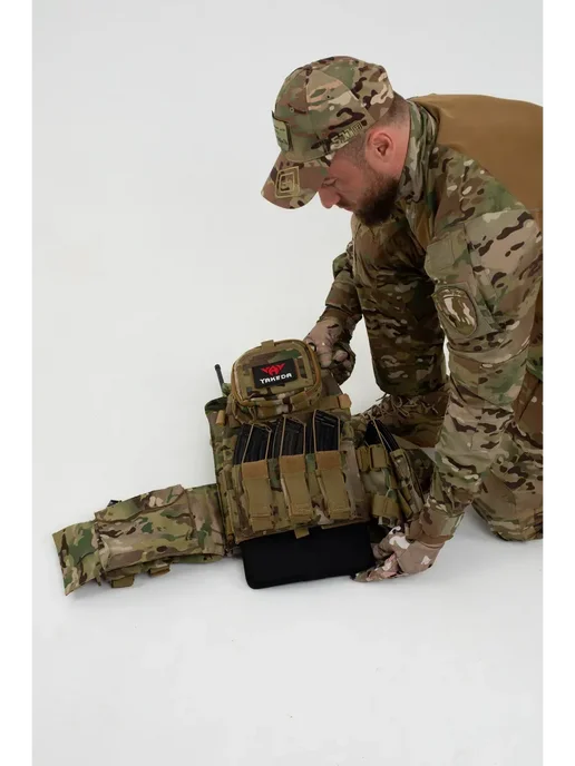 Atrox Tactical Бронежилет 8280 мультикам тактический плитник с бронеплитами, зеленый, фото 6