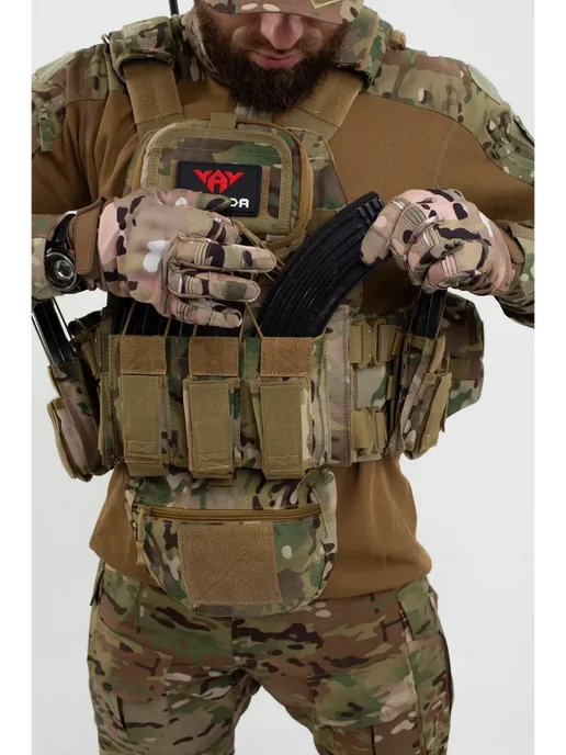 Atrox Tactical Бронежилет 8280 мультикам тактический плитник разгрузочный, зеленый, фото 2
