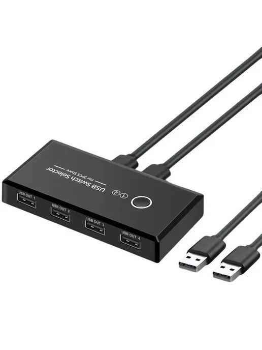 USB 3.0 коммутатор для 2 ПК, 4 порта, мышь, клава, принтер, вариант, фото 3