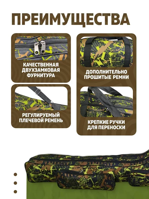 AeroLit Чехол для рыболовных удилищ 150 см, зеленый, фото 4