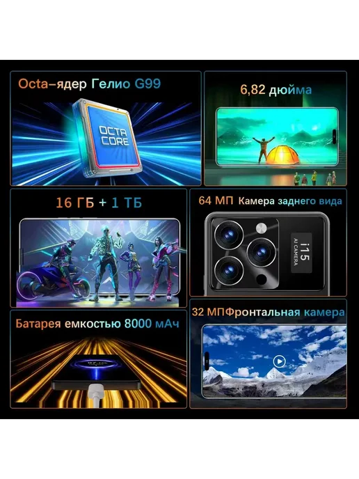 Смартфон Pro Max 888 16/1024 ГБ, черный, фото 2