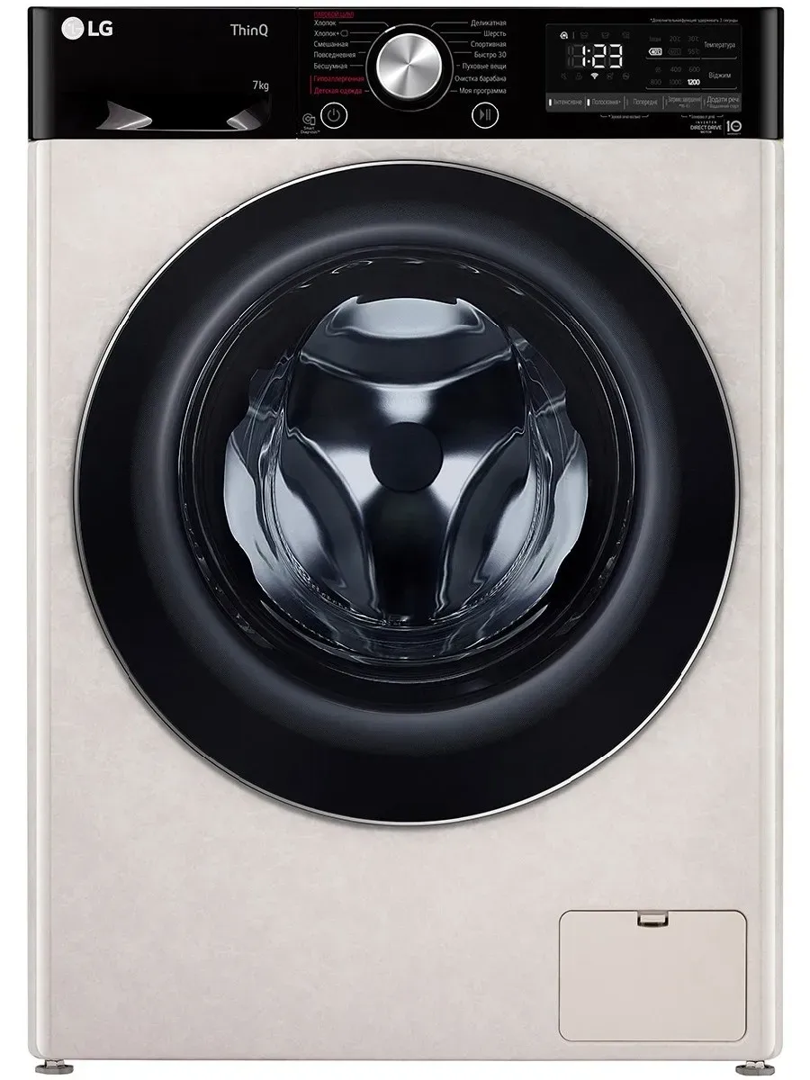 LG Стиральная машина узкая F2V5HS9B с паром, 7 кг