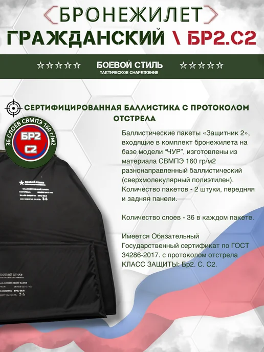 Боевой стиль Бронежилет тактический с баллистикой БР2 и Кап Невский 2-2, вариант, фото 6