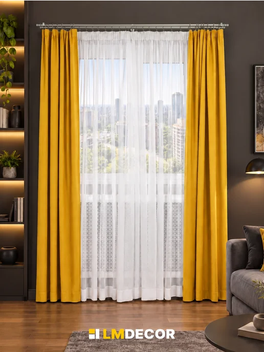 LM Decor Карниз для штор двухрядный раздвижной Заглушка 120-210 см, серый, фото 4