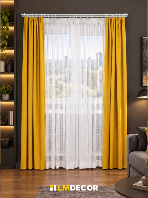 LM Decor Карниз для штор двухрядный раздвижной Заглушка 120-210 см, белый, фото 4