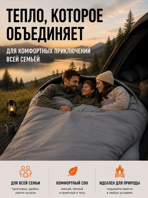 ФАВОРИТ ТЕКСТИЛЬ РБ Спальный мешок 150х225 семейный двухместный Беларусь, 150x225, фото 6